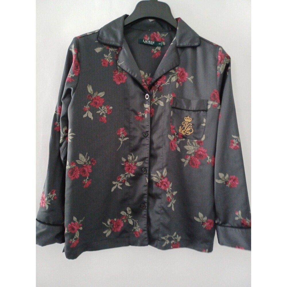 Lauren Ralph Lauren‎ Womens PJ Set Floral Size XS Whimsigoth Dark Vamp Romantic - Picture 3 of 10